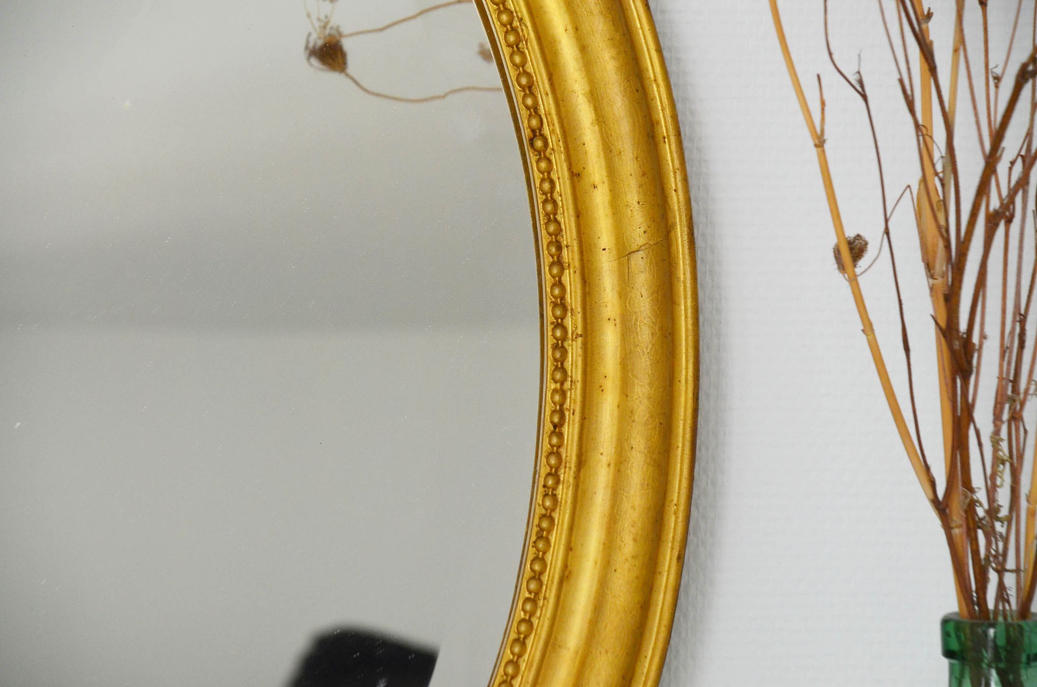 Mirror medallion Napoleon III oval 19th 90 x 60 style Louis XVI