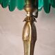 Lampe bronze doré  ciselé  ,art nouveau  ,art deco avec jolie tulipe  original 33x15  electricité ok
