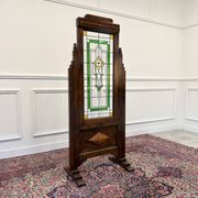 English Colonial Stained Glass Room Divider