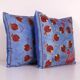 Set of 2 vintage embroidered tribal tapestries 48x48 cm