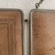 Vintage 1900 triptych mirror, old pink nickel-plated metal - 31 x 76 cm