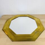 Vintage brass mirror 46 cm