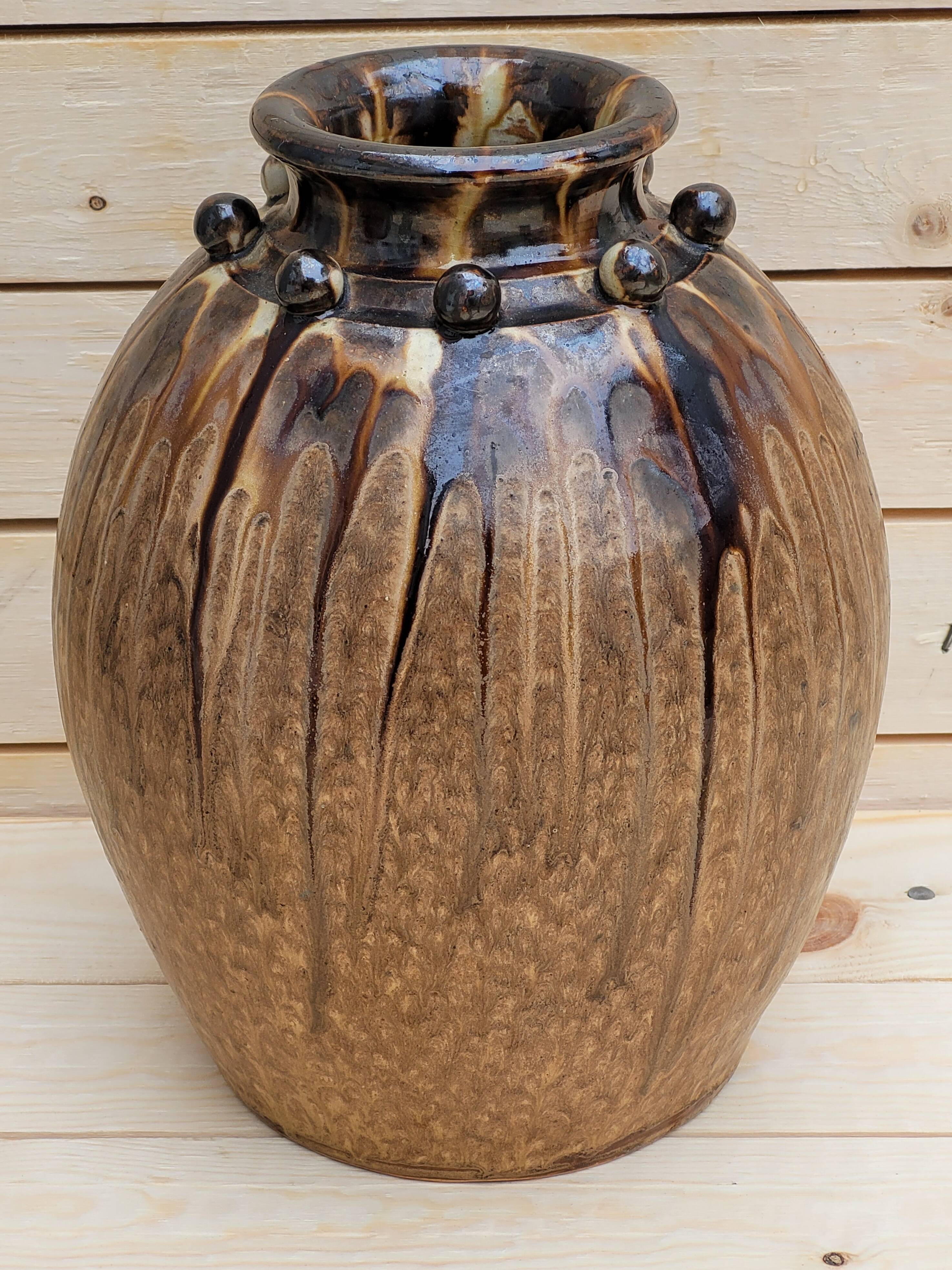 Large enamelled stoneware vase Joseph TALBOT La Borne