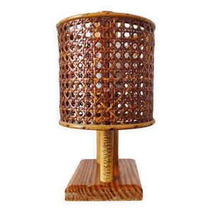 lampe vintage en rotin