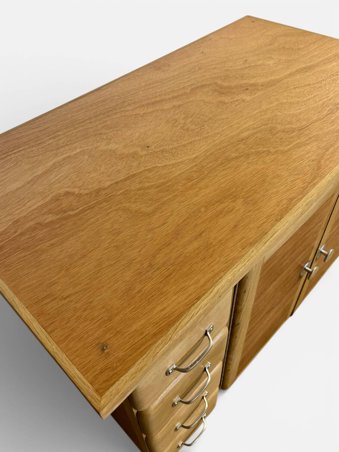 Art Deco sideboard in oak and mahogany veneer, 1940s.