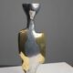 Candleholder and Bowl by David Marshall in Aluminum and Brass, UK 1970s