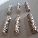 SILEA knife holders silver metal design set of 6