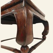 Table basse chinoise ancienne en orme, plateau en rotin, XIXe siècle