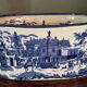 English earthenware planter, blue monochrome, 20th century