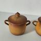 Set of three mini cocottes Pillivuyt in porcelain – 1930s-1940s