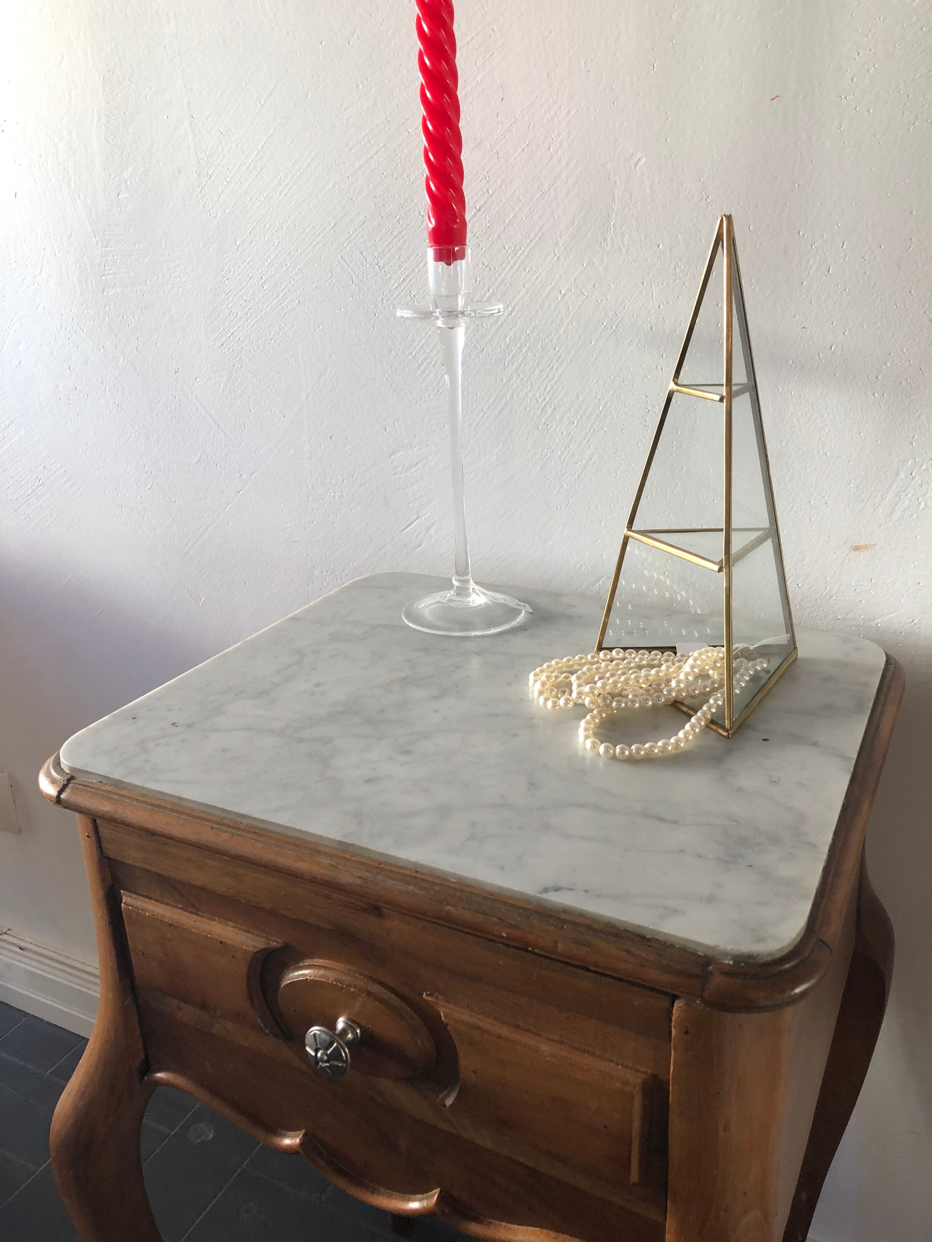 Vintage glass and brass showcase