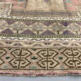 Turkish rug 266x91 cm wool vintage shabby chic runner green, beige