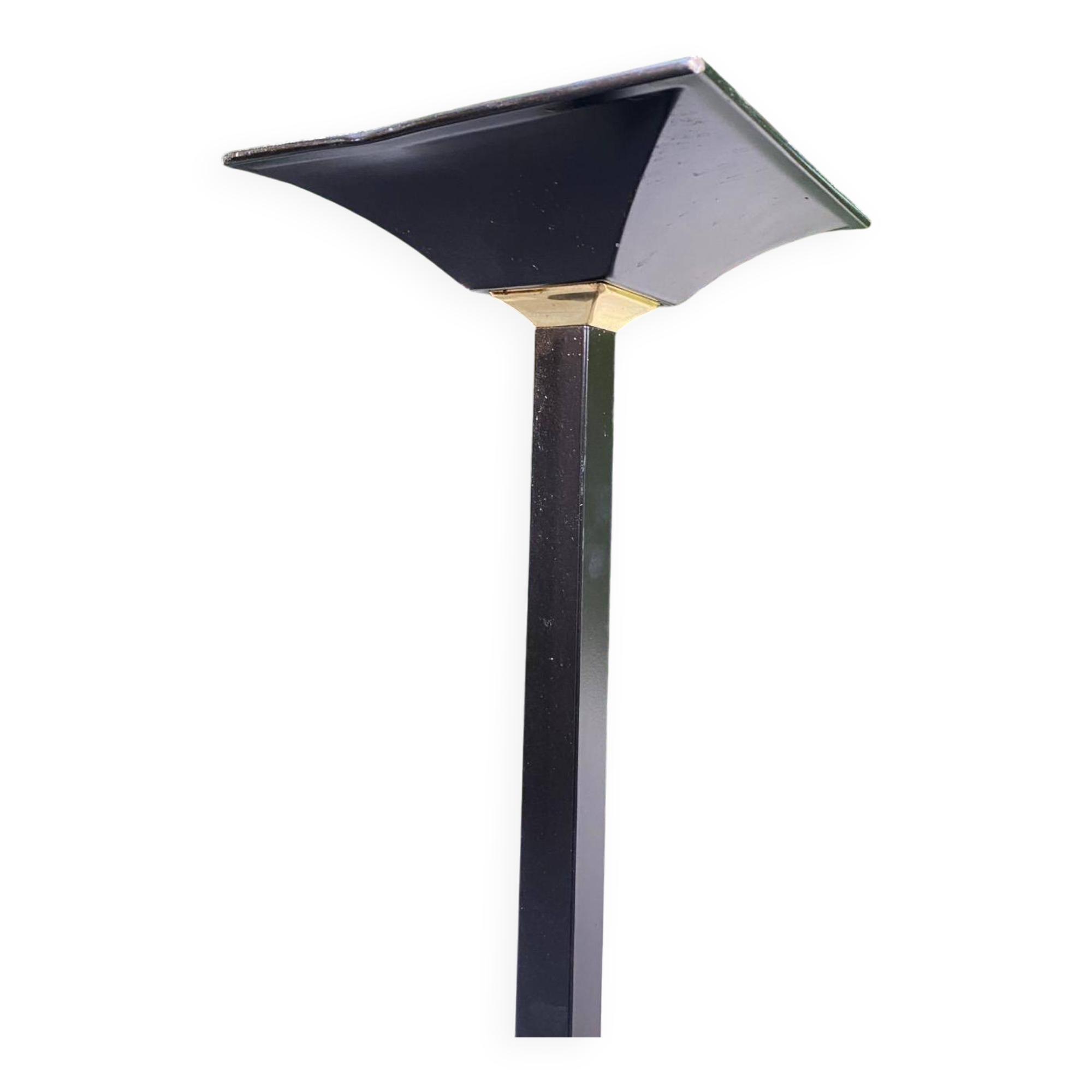 Lampadaire halogène vintage art déco italien noir et doré