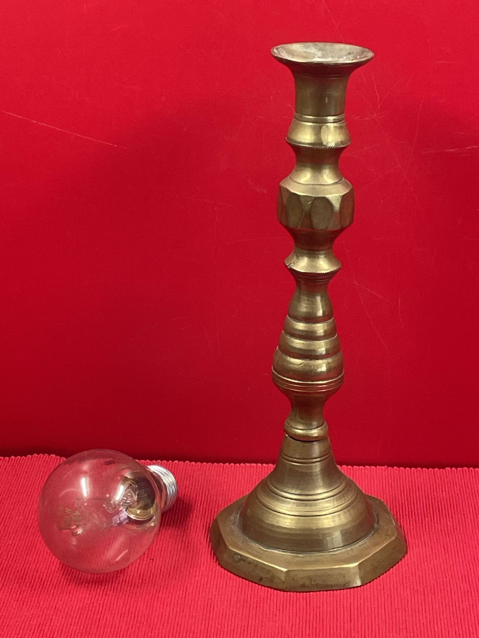 Large Victorian Style Bronze Candle Holder, 25cm