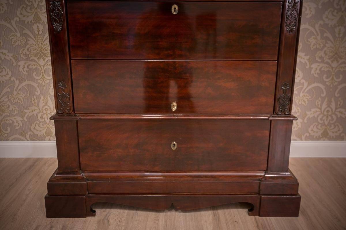Biedermeier Mahogany Secretary Desk, 1860