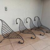 4 wrought iron deck chairs