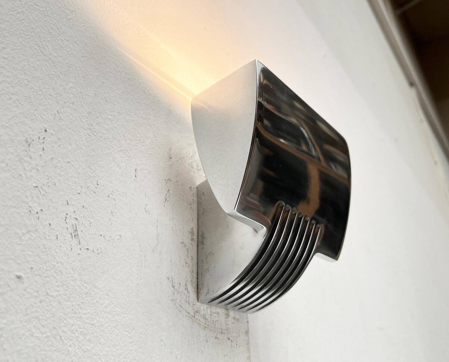 Vintage Postmodern Spanish wall sconces model Arqui Pe in aluminium by O. & S. Devesa for Metalarte, 1990s, set of 2
