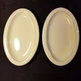 Lot de 2 raviers vert amande en porcelaine de Salins