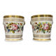 Pair of porcelain pot caches with a white background, Old Paris XIXeme