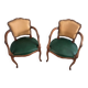Pair of newly upholstered cabriolet armchairs