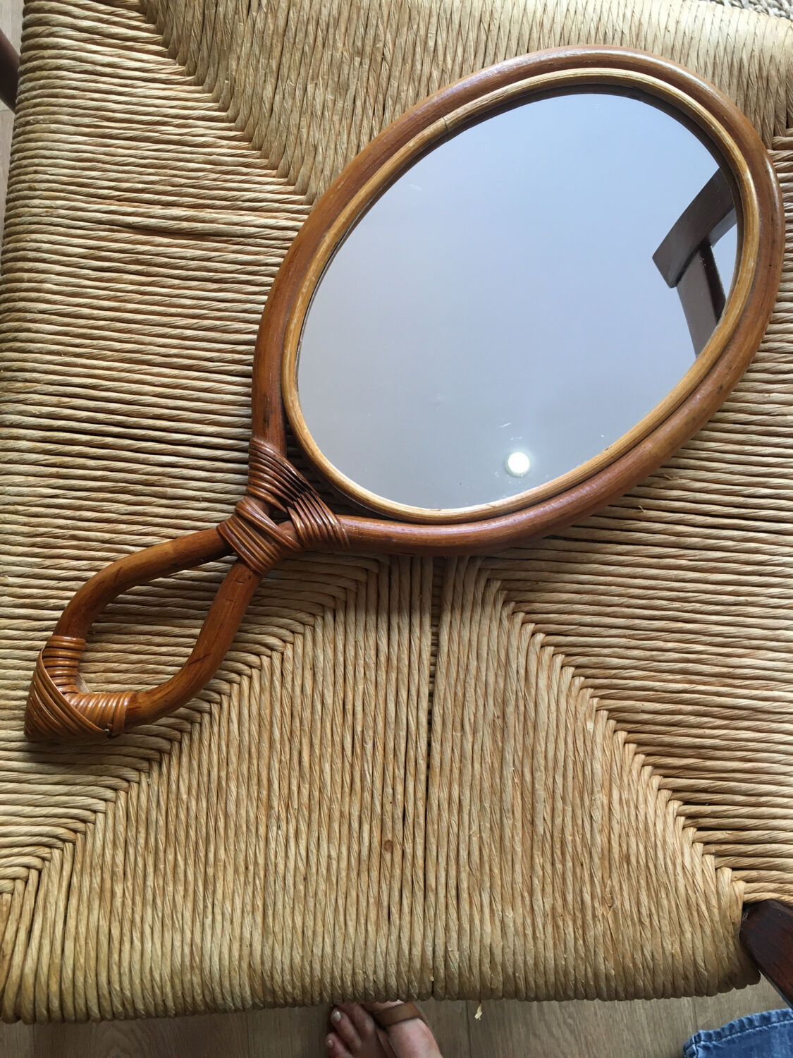 Vintage rattan mirror