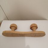 Wooden wall coat rack