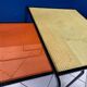 Set of Mathieu Matégot metal pull-out tables