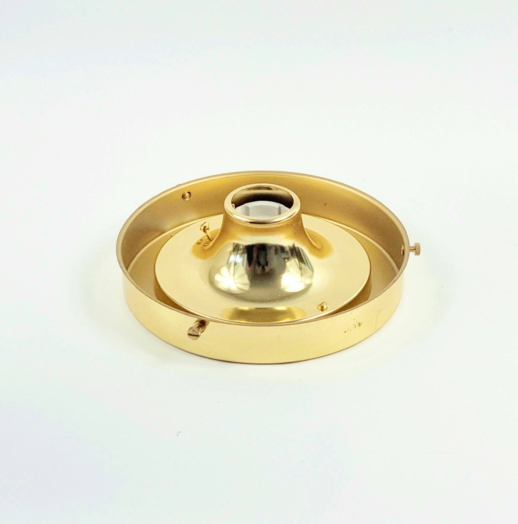 Mid-Century Modern Glass & Brass Ceiling Light from Limburg, Germany, 1960s