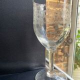 6 Large glasses 1/2 guilloché crystal – Art Nouveau