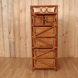 Tree on feet with rattan and bamboo drawers