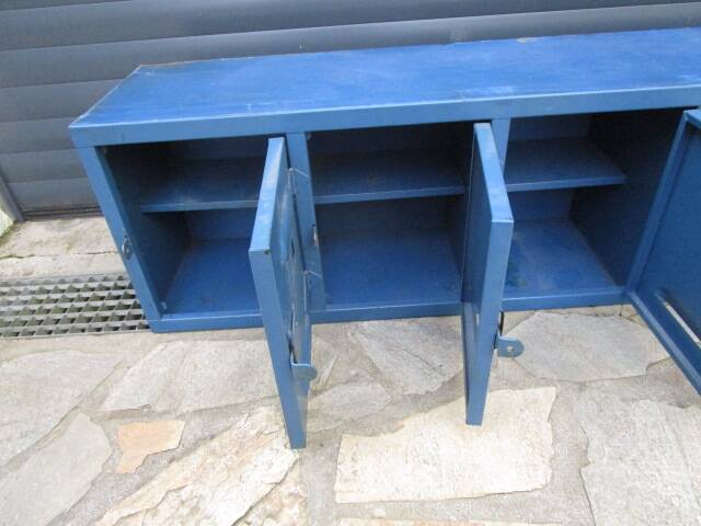 Old industrial wall unit with 5 lockers
