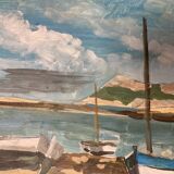 Marine Oil on panel Brittany Trestel beach