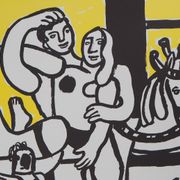 Fernand LEGER : Couple amoureux et cheval, Lithographie signée