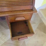 Retro-Desk / counter-American cylinder-mesh oak-1920s/40s