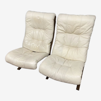 Pair of Westnofa armchairs, Siesta model by Ingmar Relling Norway circa 1970