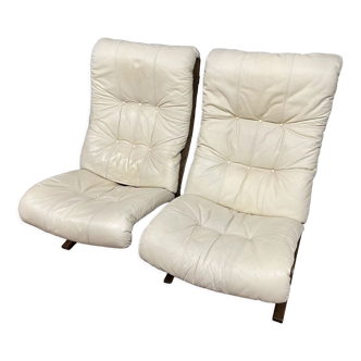 Pair of Westnofa armchairs, Siesta model by Ingmar Relling Norway circa 1970