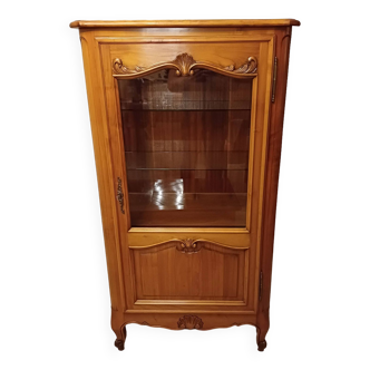 Solid wood display cabinet.