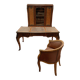 Louis XV style desk set in mahogany and burr walnut