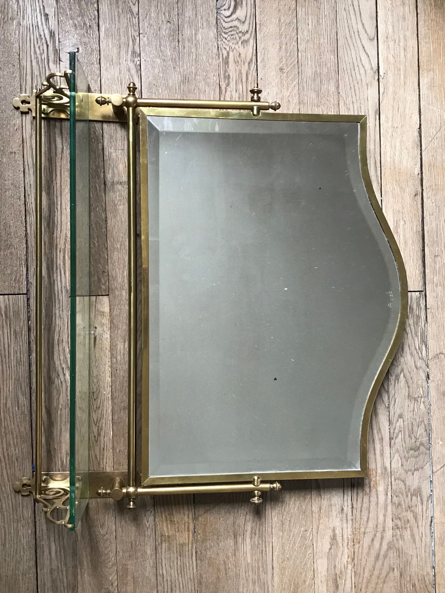 Miroir en laiton biseauté