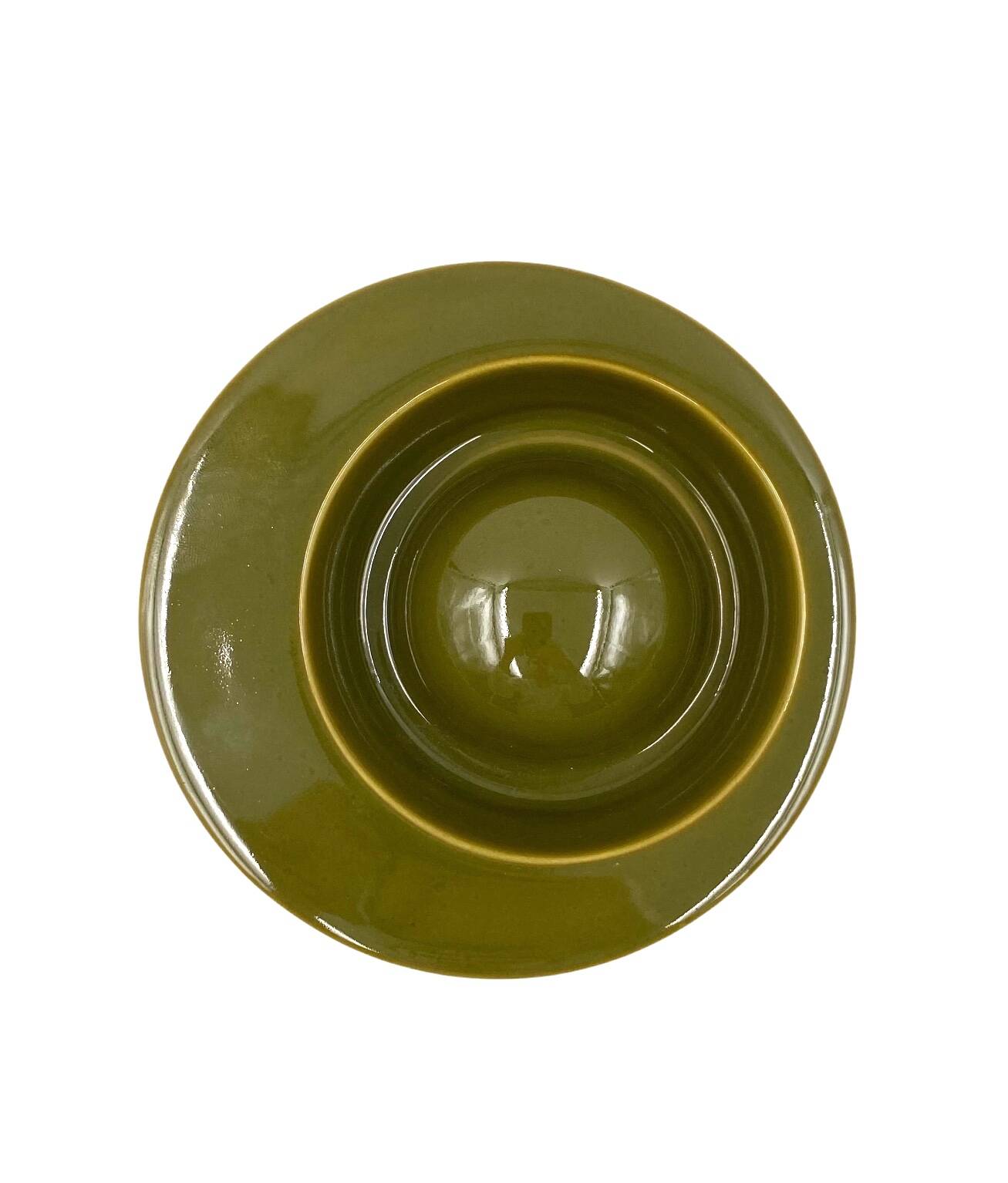 Mid-century green ceramic ashtray, Sicart Italy 1969