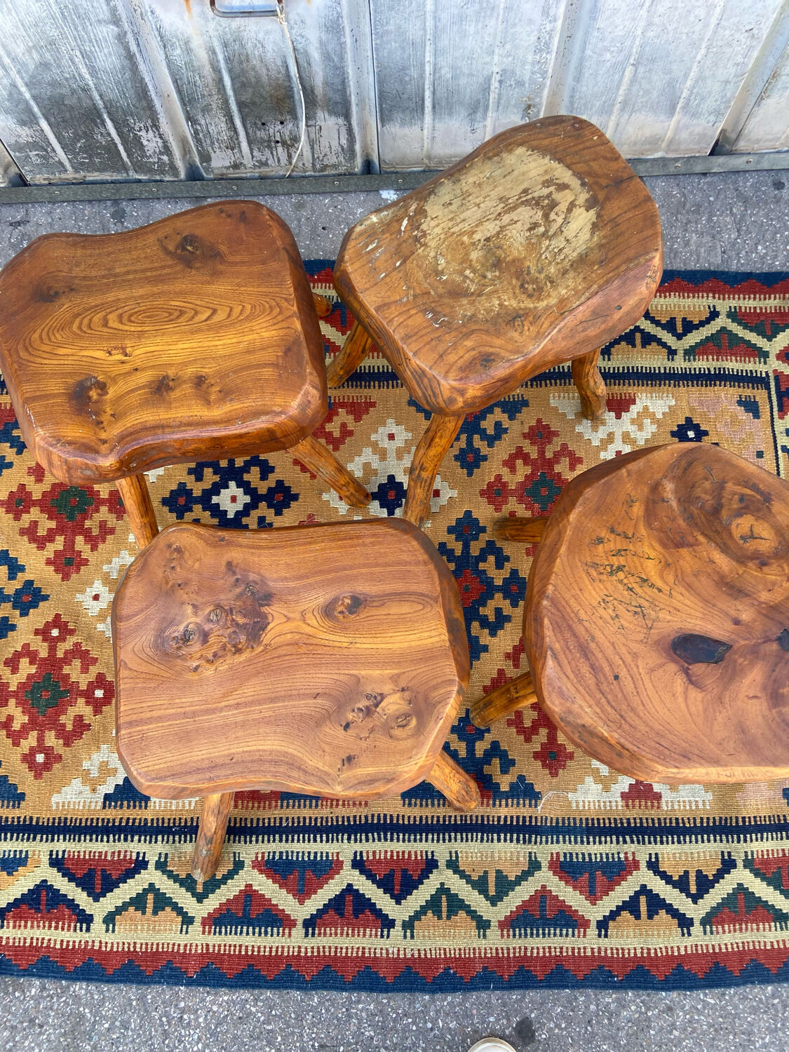 Pair of brutalist stools