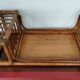 Large vintage serving tray, rattan and wicker - Indonesia - 1950s/1960s