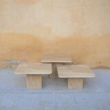 Series of 3 vintage marble coffee tables