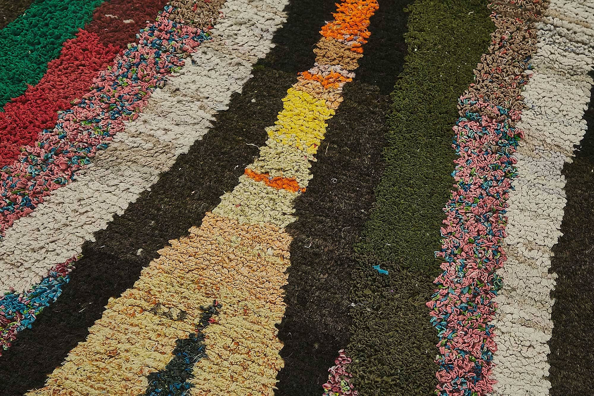 Tapis boho recyclé turc fait main 93 cm x 305 cm