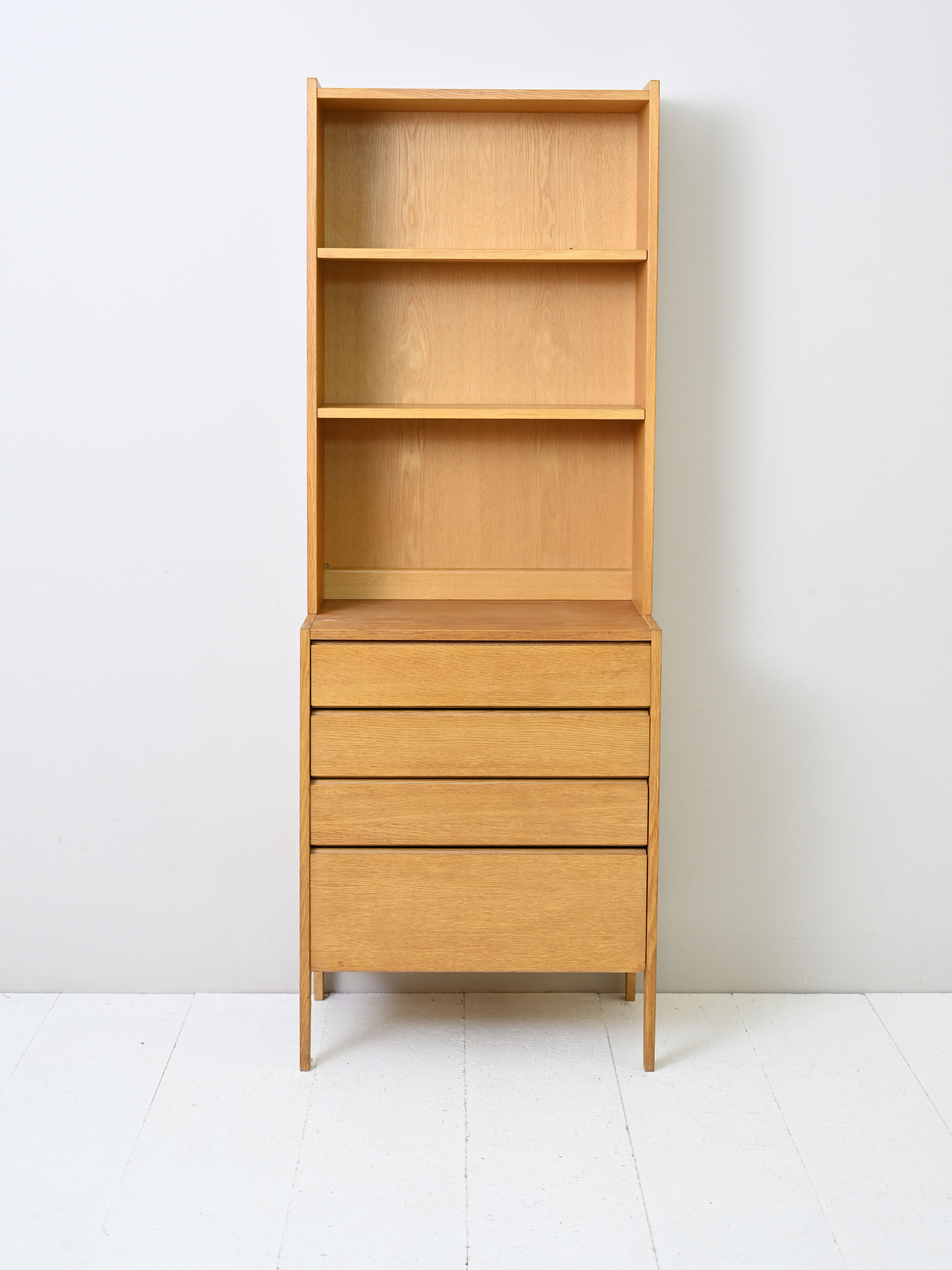 Original 1960s oak bookcase with drawers