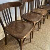 4 bentwood bistro chairs – slatted back – Baumann style