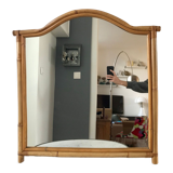 Rattan & bamboo mirror 50s