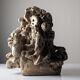 Large organic glazed stoneware sculpture with coral shapes, signed, 2002