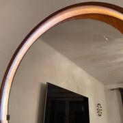 Teak, illuminated mirror, Italy, 1960s