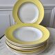 Lot of 9 pastel yellow hollow plates st amand textured 50s-60s